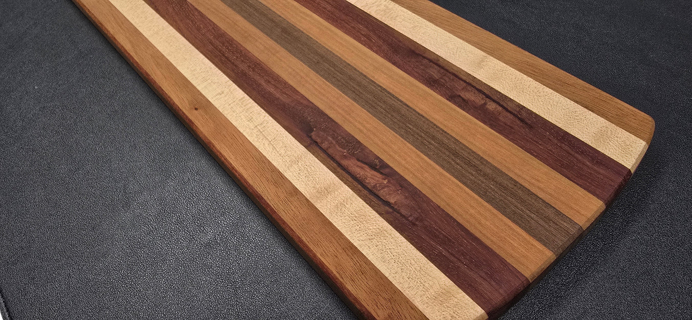 Handcrafted Walnut, Cherry, Maple, and Sapele Charcuterie Board