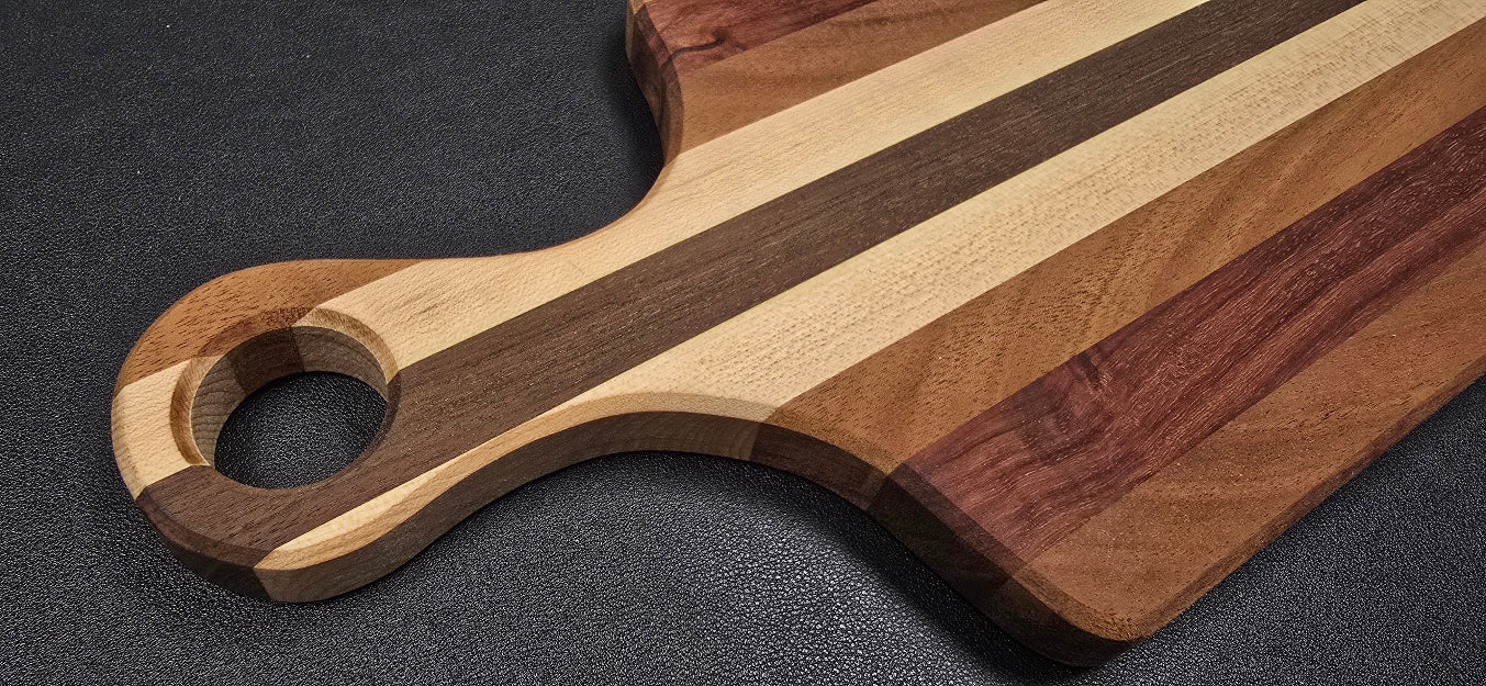 Handcrafted Charcuterie Board – Walnut, Maple, Sapele, and Padauk
