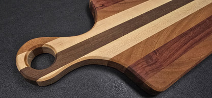 Handcrafted Charcuterie Board – Walnut, Maple, Sapele, and Padauk
