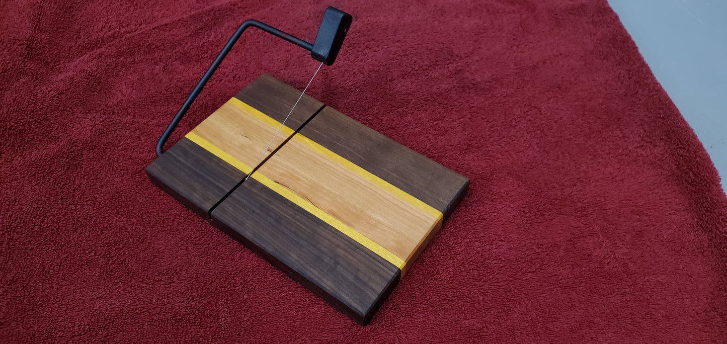 Cheese Slicer With Maple, Walnut and Yellowheart Wood