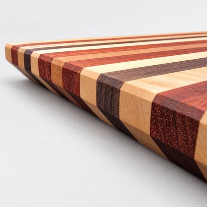 Signature cutting board, detail view on a light gray background