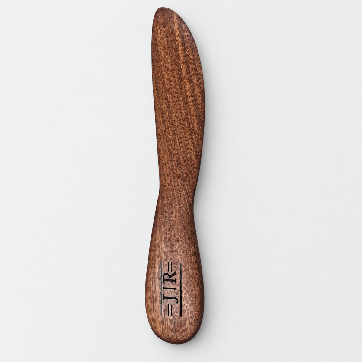 8in Wooden Butter Knives, detail view on a light gray background